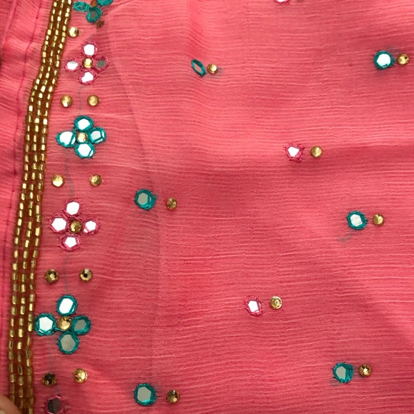 Beautiful crimson Red crape saree - Picture 3 of 15